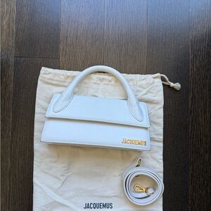 Jacquemus Le Chiquito Long Top-Handle Bag in White